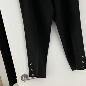Kate Spade Black Straight Leg Pants with Metallic Accents